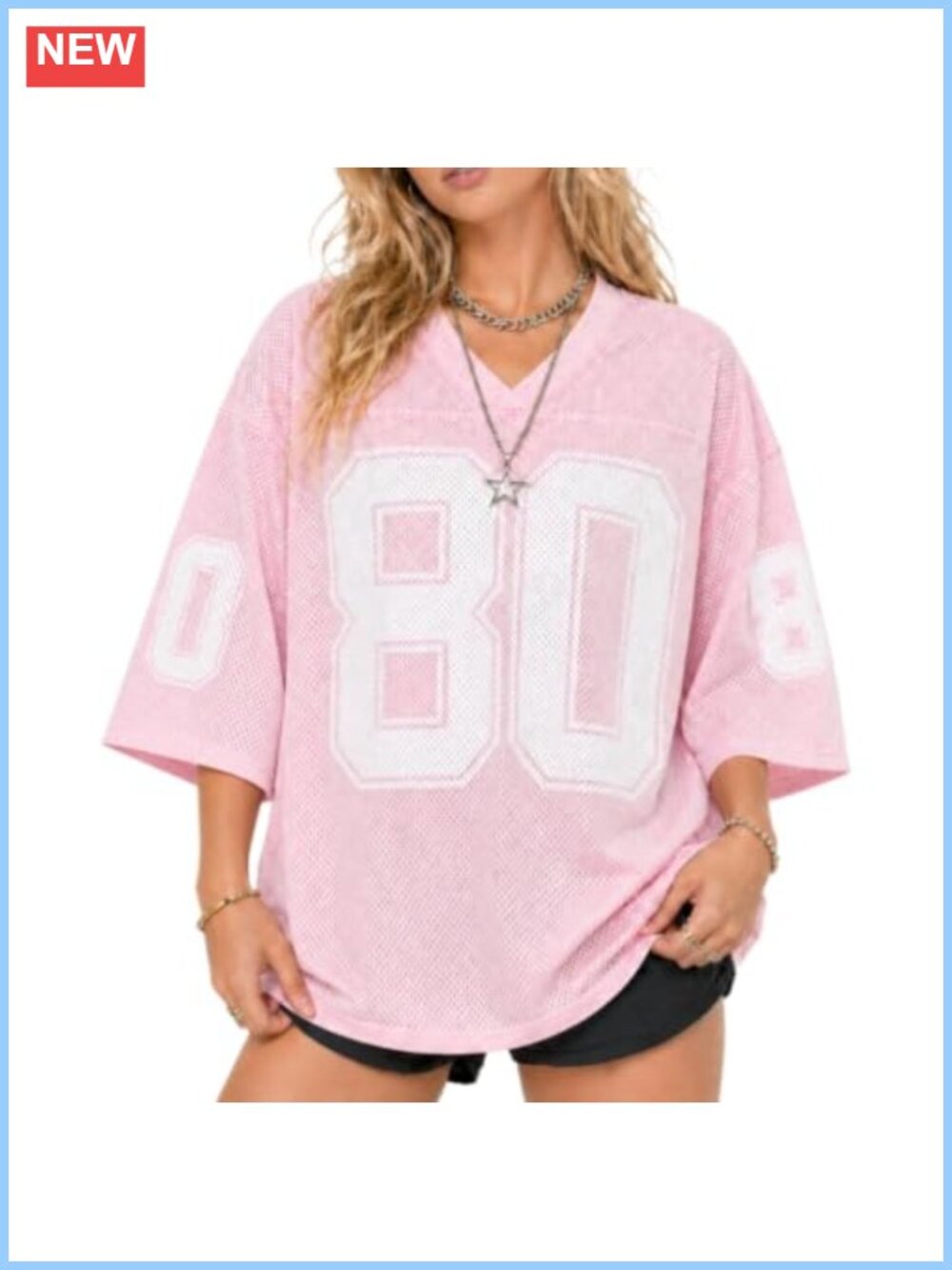 Oversized Y2K Graphic V-Neck Tee for Women, Baggy Streetwear Summer Top, 90s